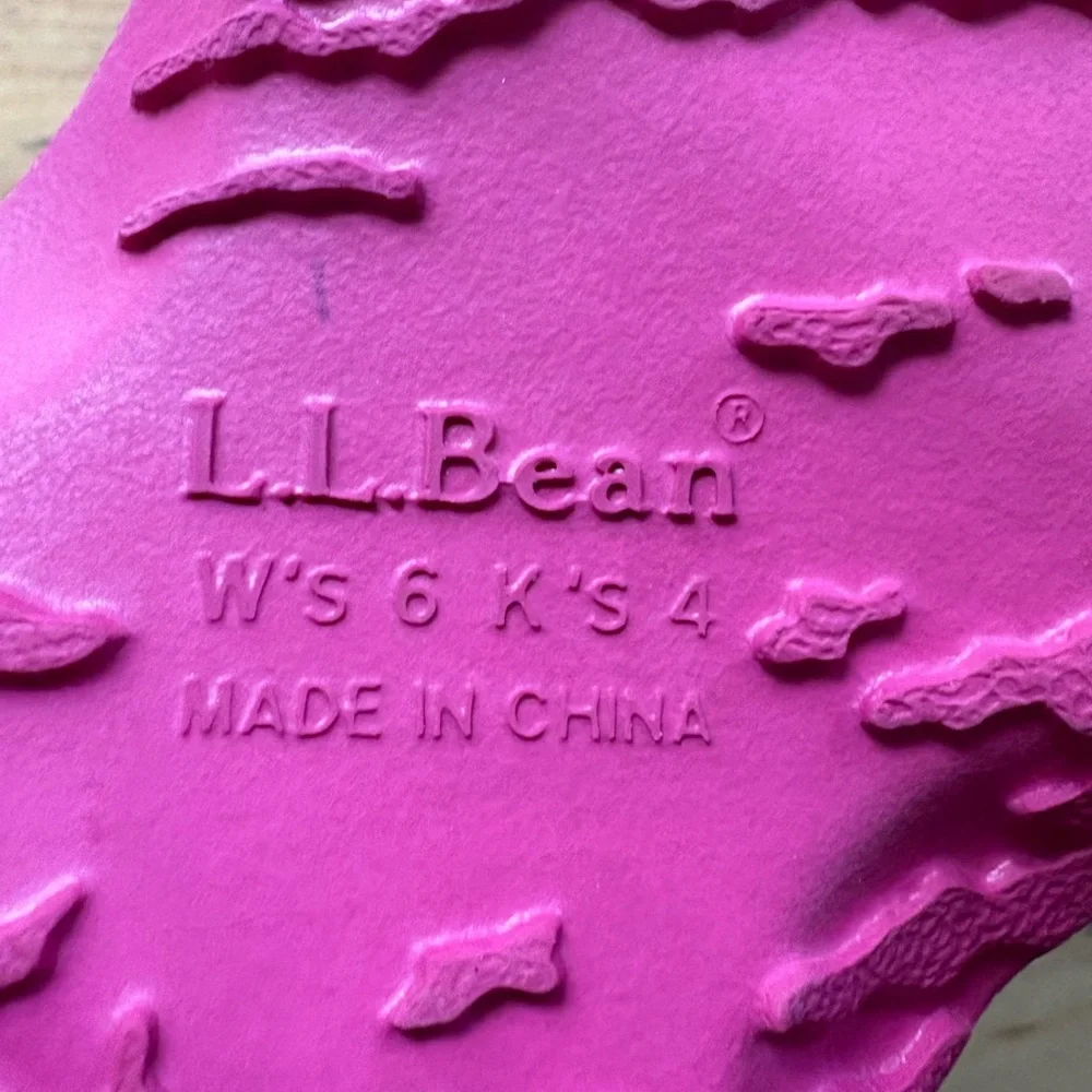 L.L. Bean Kids Coastal Clogs Unisex K’s 4  W’s 6 Pink Vented Flexible Waterproof